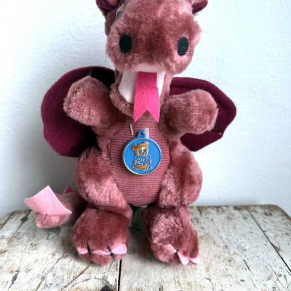 1983 Dakin Purple Dragon Plush Stuffed Toy New With Tags Korea "Duncan" - Picture 2 of 7
